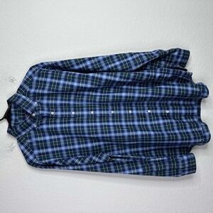 Vineyard‎ Vines Shirt Mens Medium Blue Green Plaid Button Down Casual Preppy